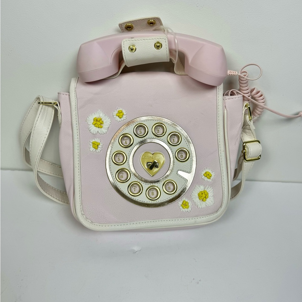Betsey Johnson Pink Telephone Crossbody Bag